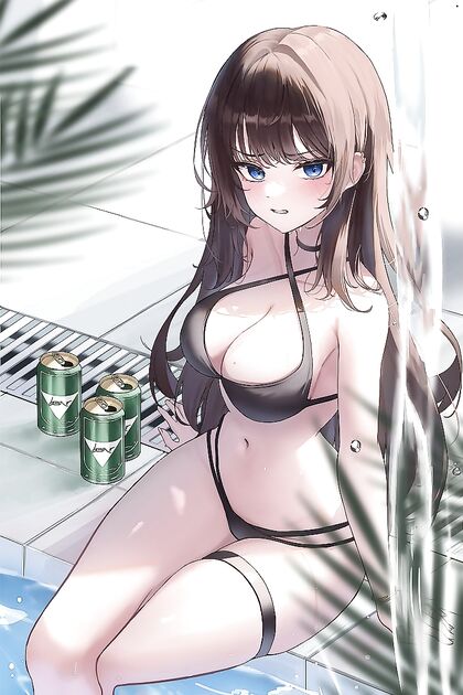 This bitch chugged triple X-rated beers & got tiddly fucked up! Now she cums face down in h2o!