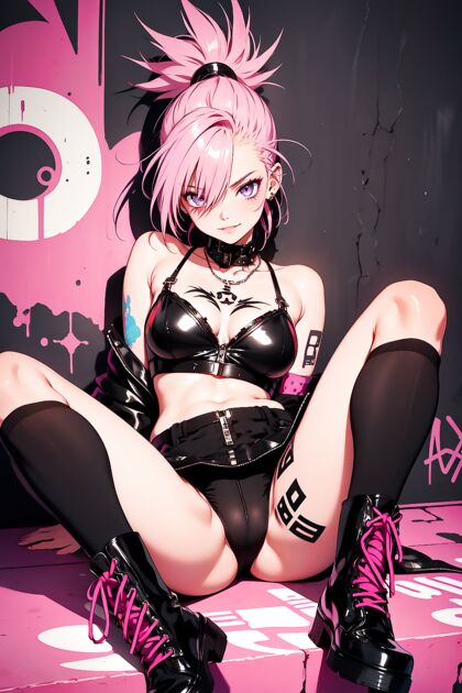 Hella Horny Hentaified Punk Babe Gets Her Freak On!