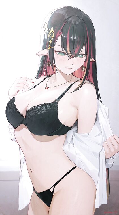 Hella Hot Hentaified Black Lace Panty Showdown