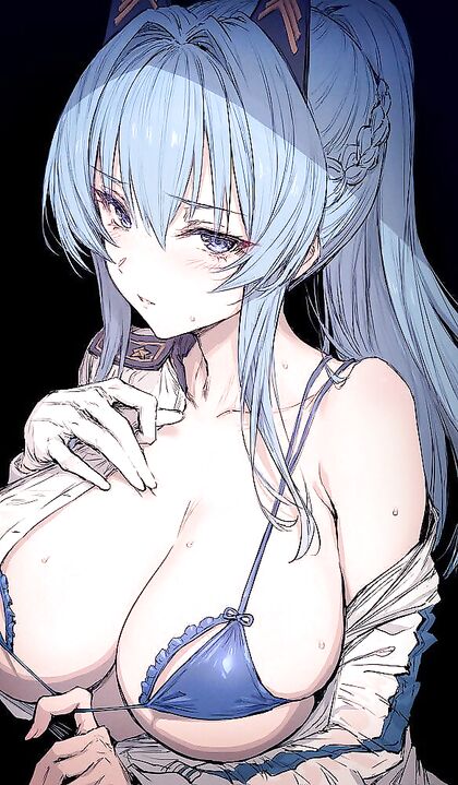 Barely-there teeny weenie blues - HOTTER than your average henti XXX pic!