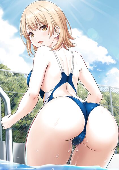 Holy Shit! I Just Saw Hentaï Pic of Busty Chick named iRoHa Leaking outta Swimsuit after Dip in pool!