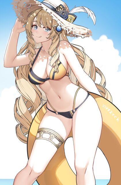 Holy shit!, Nava-baby is rockin’ them DD cups & wet panties on this hentaified beach! You better grab your dick glasses for some XXX action!