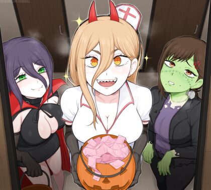 Hallowsluts Powerbanged by Huge Candy-Coated Dicks on Allhallow’een Eve