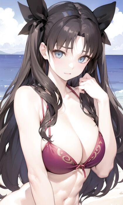 Holy shittin’ hotness! Tohnosak-chick gets freaking naughty on da sand with her hentaicatwalk!