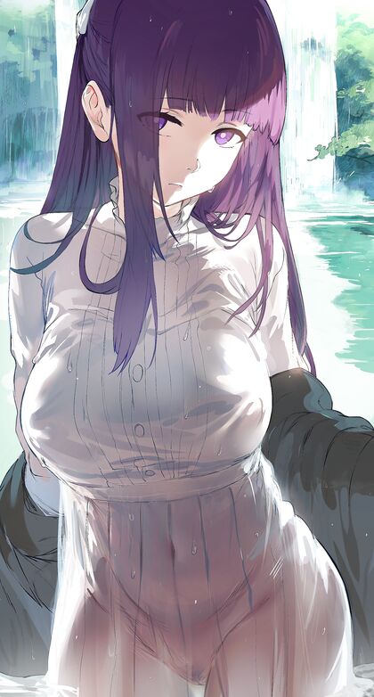 Dripping wet fern-fuckin’ in nature – Hentaic watersports near falls