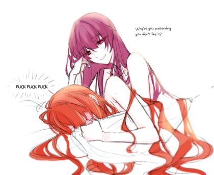 Drippin'-Wet Hentai XXX Pics of Kinky AF Chick Getting Down with Double Dongs