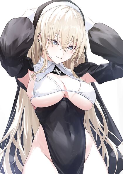 Holy Hottie in Skimpy Habit! Busty Blonde Bombshell Goes XXX-Rated as Horned Up Harlot!