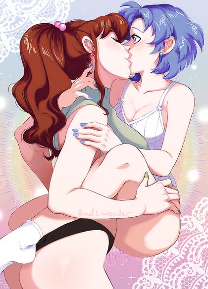 Hentaified Makoti & Amy Sappho-style Lesbian Kissing XXX Pics
