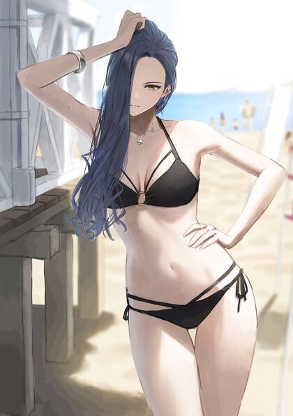 Sexy Bitches Get Wet on Beach With Horned-Up Hentaified Professor