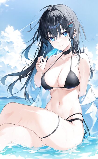 Hella Hot Hentai XXX Black Bikini Slut in Wet Dreamy Pool Fuck Session