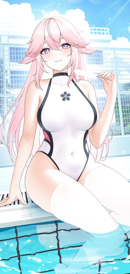 Holy Shit! Hentaified Swimmers in Skimpies Soakin’ Up Sun – XXX Pic