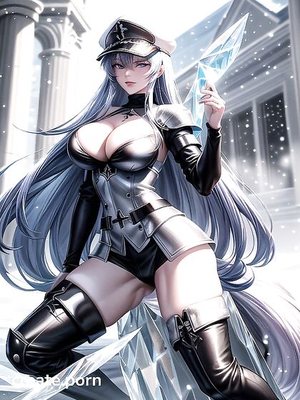 Sexy Cleavage in Icy Armor: A Snowy Hentai Fantasy
