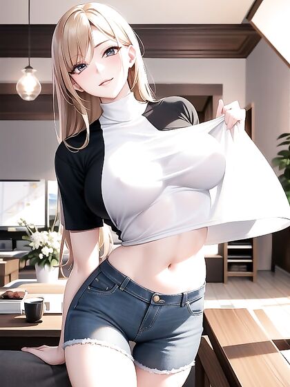 Pretty Fit Girl 18+ Shows Off Loose Shirt in Seductive Hentai Scene