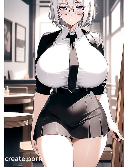 Gigantic Breasts and Prominent Nipples in White-Haired Hentai Fantasy