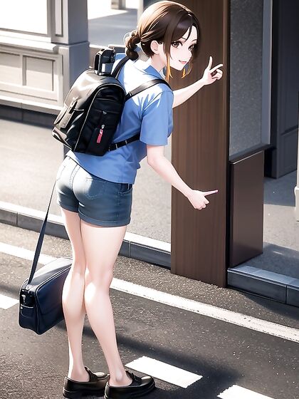 From Behind Basecap Shows Off Peace Sign in Steamy Hentai Action