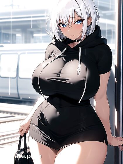 Dark-Skinned Beauty with Prominent Nipples and Stunning Facial Features in hentai IAPornography