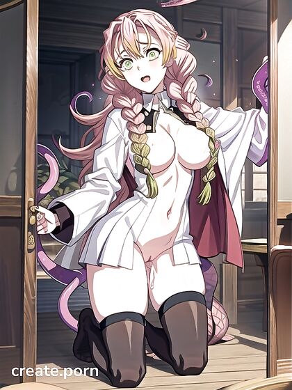 Brown-Haired Cat Girl 18+ in Black Hoodie Wrapped in Tentacle hentai Pleasure