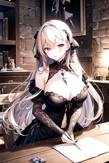 Pretty Succubus in Tank Top Shows Off Tattoos in Seductive Hentai Scene