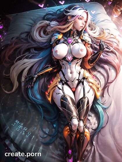 Aphrodite in Futuristic Sex Armor with Robotic Wings and Vibrant Hair