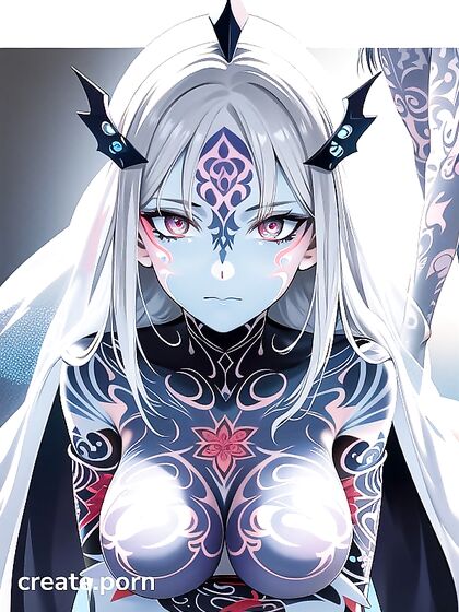 Glowing Eyes and Ethereal White Robes Highlight Perfect Anatomy in Sensual Hentai