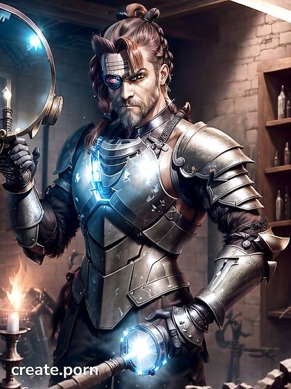 The Blacksmith's Powerful Hammer Pounds Glimmering White-Eyed Seduction in hentai IA Action