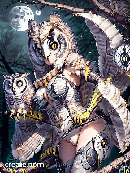 Artemis in Futuristic Camo Armor Blends Into Nature on High TreeBranch Hentai Action