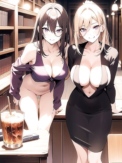 Loose Blouse Cleavage Tease in Seductive Hentai Action