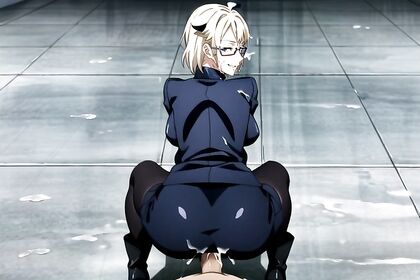 Cute Heroine with Purple Horned Mask Stands Tall in Tight superhero Outfit for Hentai Pleasure