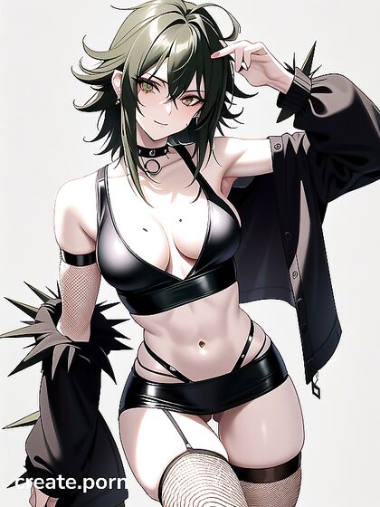 S Anime Style Hentai: Green-Haired Babe with Armpit Fuzz Gets Wild