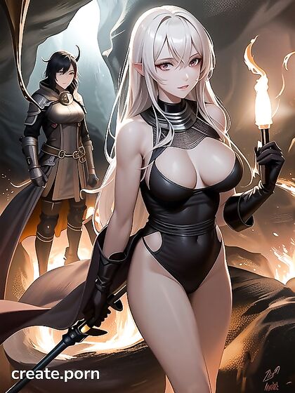 Sweaty Skin Glows Under Torchlight in Ripped Clothes Hentai