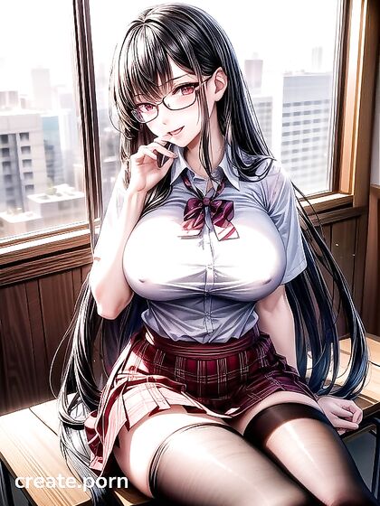Girl 18+ with Red Eyes Sits Seductively in Mesmerizing Hentai Action