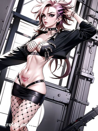 Goth Chick with Black Hair and Piercings Gets Wild in Hentai Action