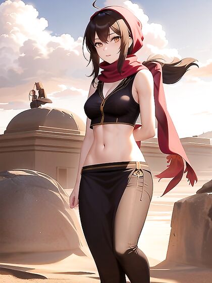 Treasure Hunter with Windswept Hair Enjoys Intense Waists-Up Hentai Pleasures