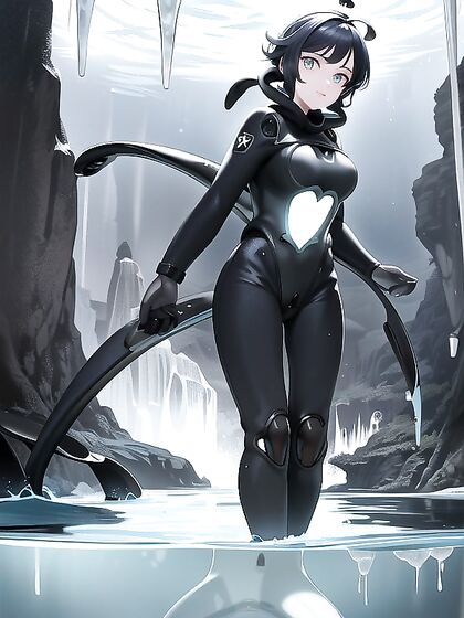 Sexy Spelunker with Headlamp and Rope Slinging Shoulder-to-Shoulder Hentai Action