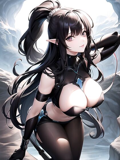 Seductive Spelunker in Tight-Fitting Gear Exploring High-Res Erotic Artifacts