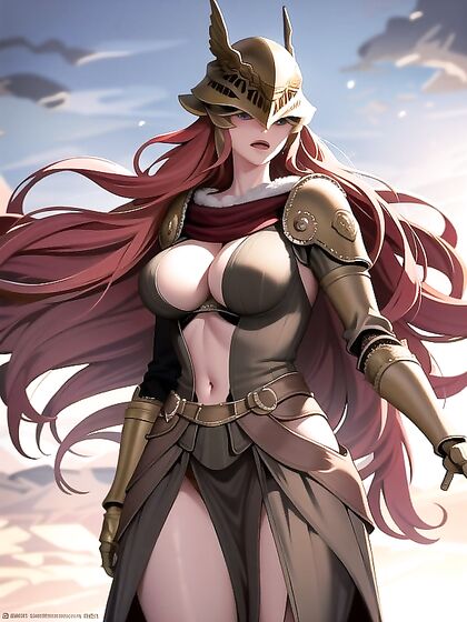 Malenia Stands Victorious in RevealingArmor on an Ancient Battlefield Hentai Fantasy