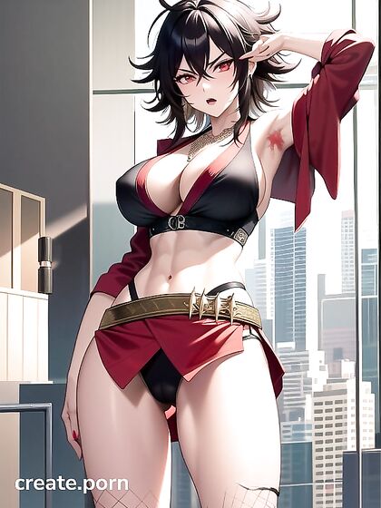 Fingerless Gloves and Hairy Armpits Heat Up Spiky-Haired Hentai Action