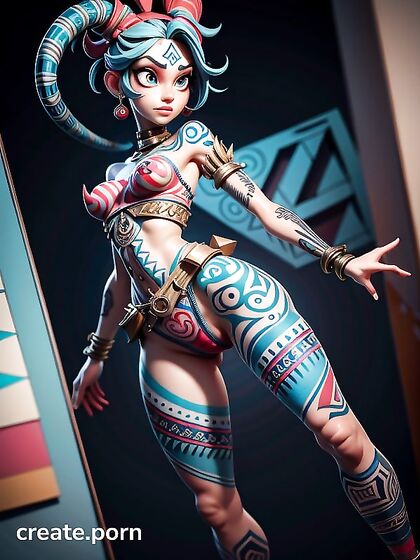 Smooth-Skinned Beauty with Stunning Tattoos in Seductive Body Hentai Action