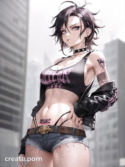 Fingerless Gloves and Fishnets: A Seductive Black Outfit Hentai Fantasy