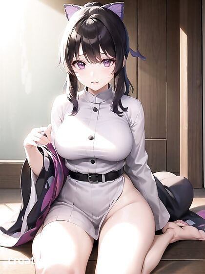 Kochou Shinobu from Demon Slayer Spread Wide in Erotic Hentai AI Image