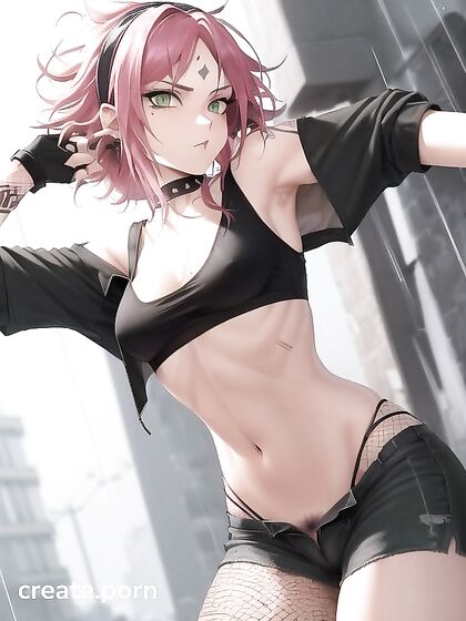 Horny Punk Chick with Piercings Gets Wild in Hairy Hentai Action