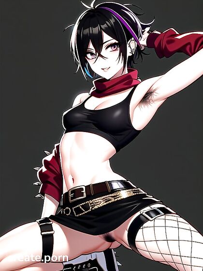Goth Goddess with Piercings and Fingerless Gloves Seduces in Hentai Passion
