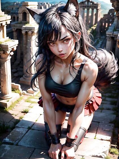Black-Haired Wolf Girl 18+ Exploring Vaginal Pleasure in Intense Hentai Scenes