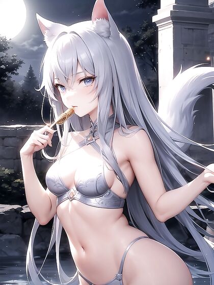 Mysterious Male Anthro Wolf’s Moonlit Fur Sparks Intense Hentai Sensual Pleasure