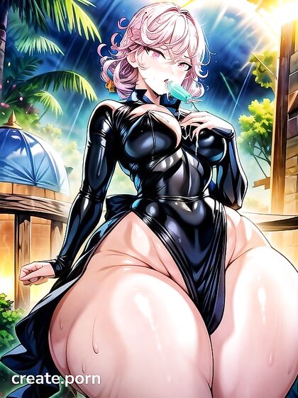 Deepthroat hentai featuring head grabbing and pubic hair excitement