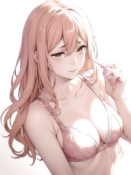 Light-Freckled Beauty in Stylish Lingerie Against Soft Pastel Backdrop