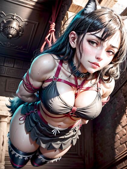 Blushing and Smiling in Dim Lighting for Sensual Hentai Pleasure