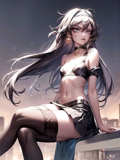 Skinny Goth Babe Gets Seductive in hentai Fantasies