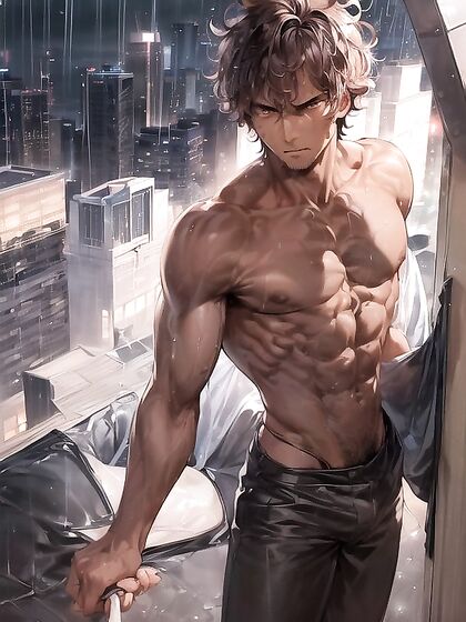 Muscular Dark-Skinned Hero Takes On Intense Hentai Action