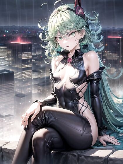 Skinny Gothic Beauty in Seductive Hentai Action